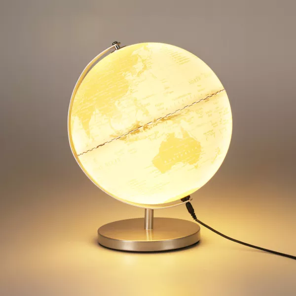 Globo terrestre luminoso (H31 cm) Mappa Mondo Bianco