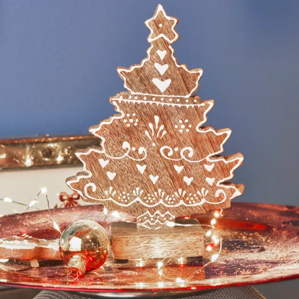 Houten Kerstboom om neer te zetten (H17 cm) Swiss Natuurlijk