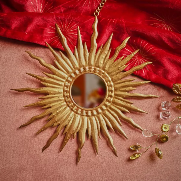 Pendente natalizio in metallo (D18 cm) Girasole Oro