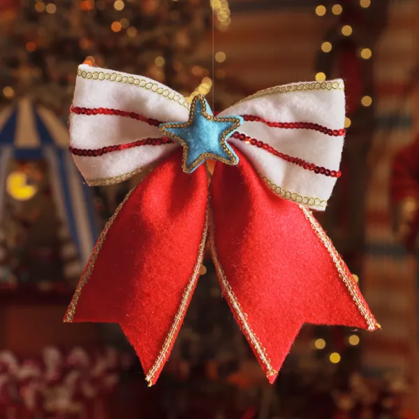 Weihnachtsschleife (H23 cm) Circus Stern Blau