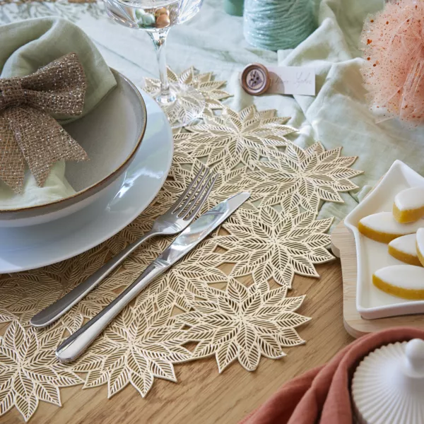  Set de table Fleurs de neige Dor�es