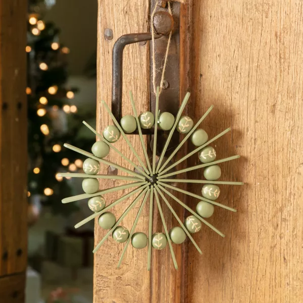 Sospensione di Natale in legno (D20 cm) Scandinavo Verde