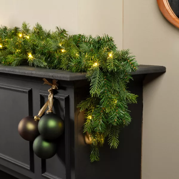 Ghirlanda luminosa per albero a pile (270 cm - D20) Glorious Verde e bianco caldo