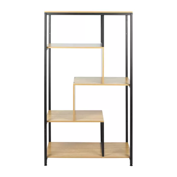 Estantería de 4 niveles de madera y metal (H130 cm) Anny Negra