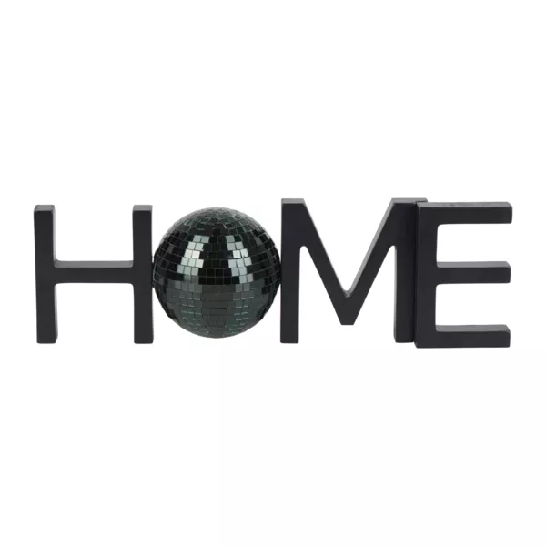 scritta decorativa in Legno Home Nero