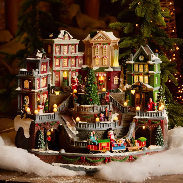 Pueblo de Navidad luminoso, animado y musical Christmas in town