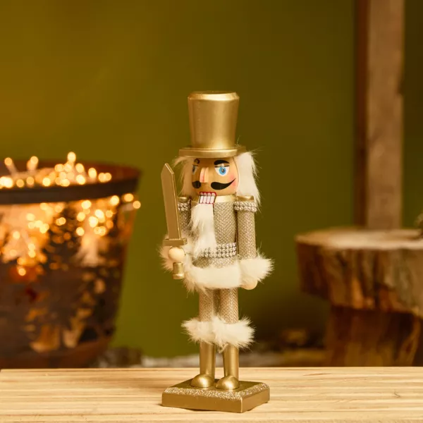 Soldato Schiaccianoci in legno (H25 cm) Cavaliere Champagne