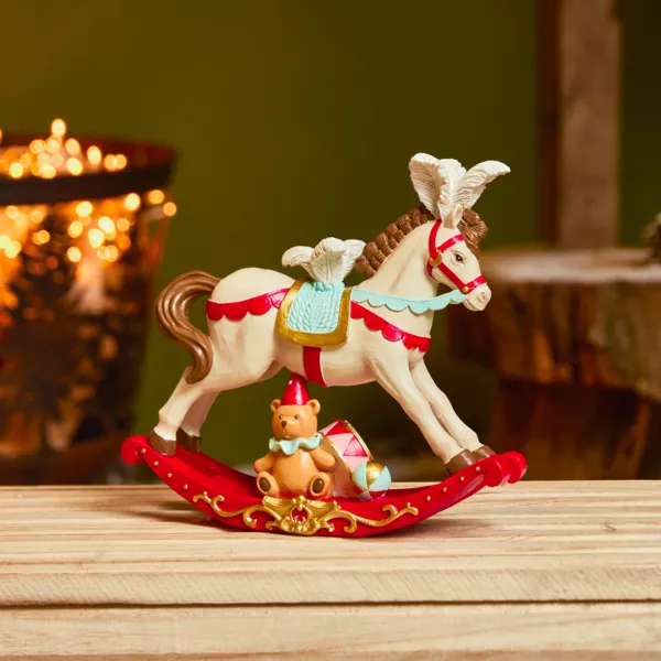 Cavallo a dondolo (H18 cm) Circo di Natale
