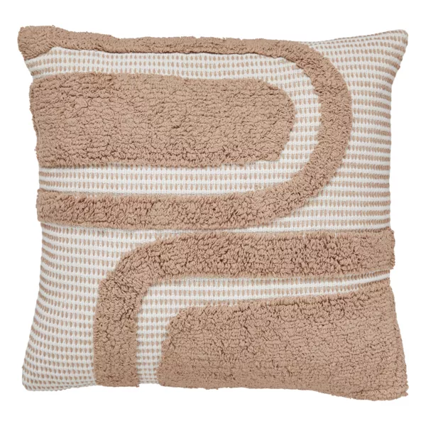 Coussin carr� coton (50 x 50 cm) Poppy Beige