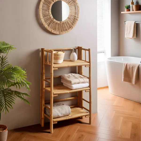 Meuble de rangement pliable en bambou 3 �tag�res (56 x H90 cm) Hano�
