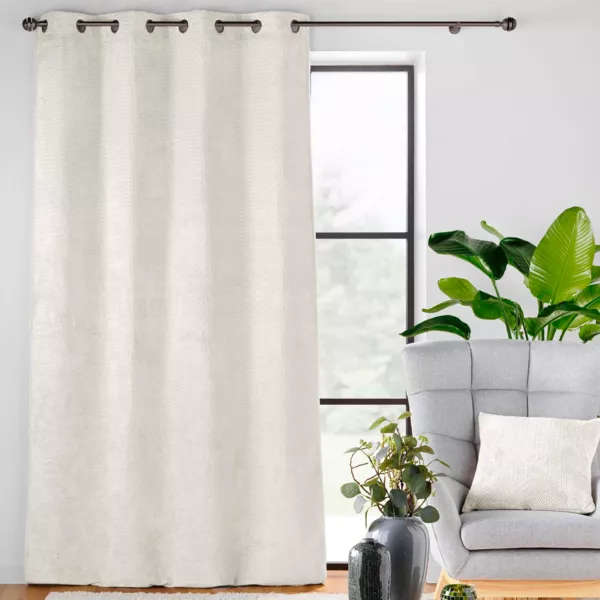 Relief-Flanellvorhang (140 x 240 cm) Flanela Cremewei�