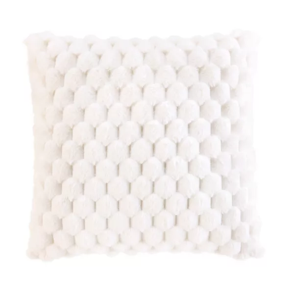 Quadratisches Kissen in Kunstfell-Optik (45 x 45 cm) Frosty Cremewei�