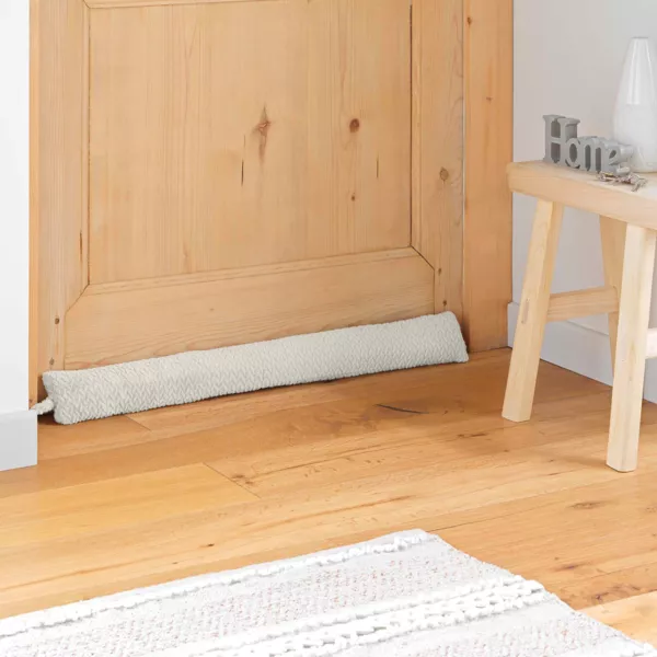 Coussin bas de porte flanelle (80 x 10 cm) Flanela Ecru