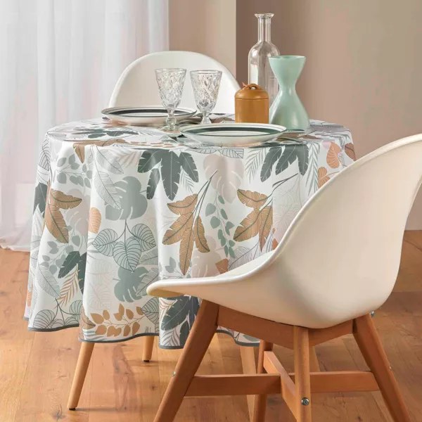 Ronde vlekbestendige tafelkleed (180 cm) Fidji Groen