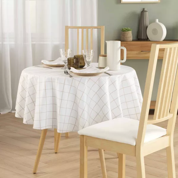 Ronde katoenen tafelkleed (180 cm) Axel Wit