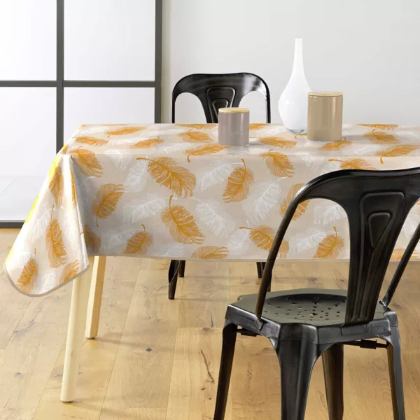 Rechthoekig PVC gecoat tafelkleed (140 x 240 cm) Sarina Geel