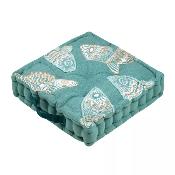 Cuscino da pavimento in cotone (45 x 45 cm) Barbados Verde celadon