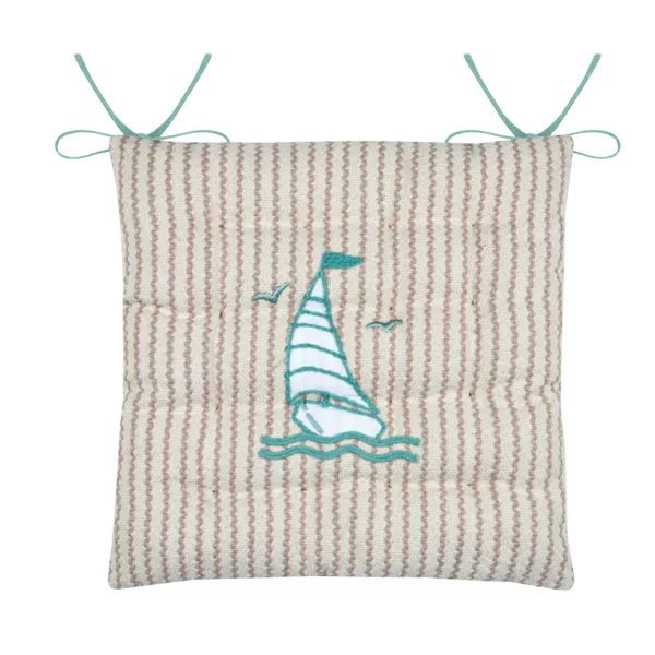 Coj�n de silla cuadrado de algod�n (38 x 38 cm) Barbados Marfil