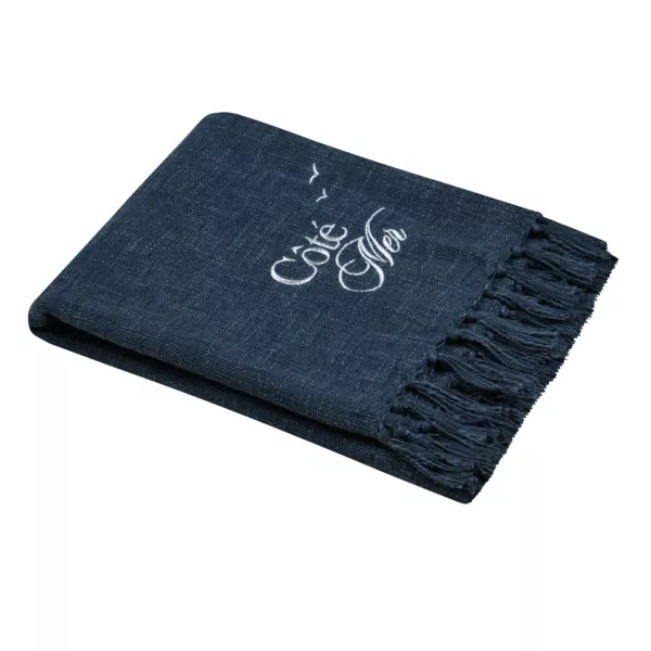 Plaid coton doux (125 x 150 cm) Bordemer Bleu marine