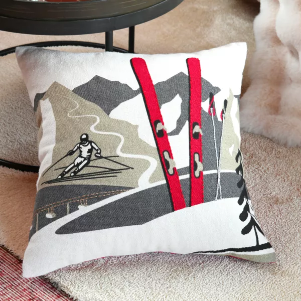 Coussin carr� coton (40 x 40 cm) Villard Gris