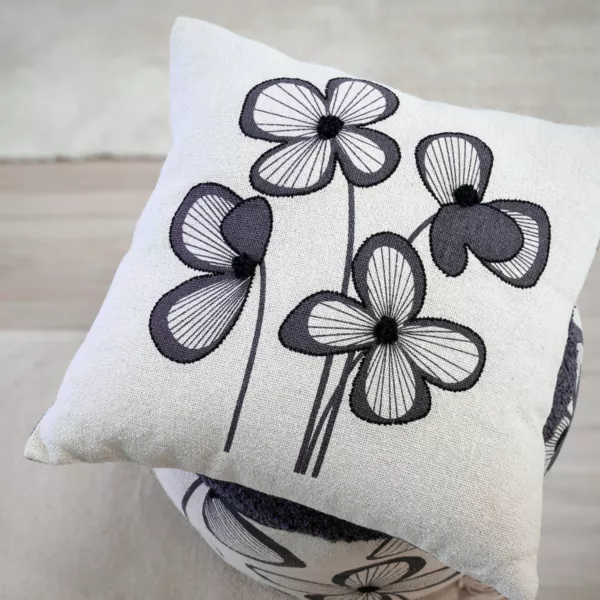 Coussin carr� coton (45 x 45 cm) Tilda Ecru