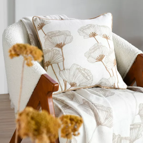 Coussin carr� coton (45 x 45 cm) Oriana Ecru