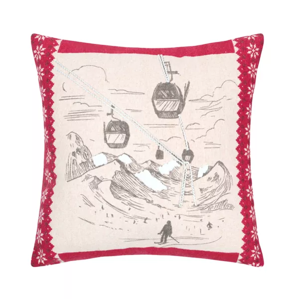 Quadratisches Baumwollkissen (45 x 45 cm) Villard Cremewei�