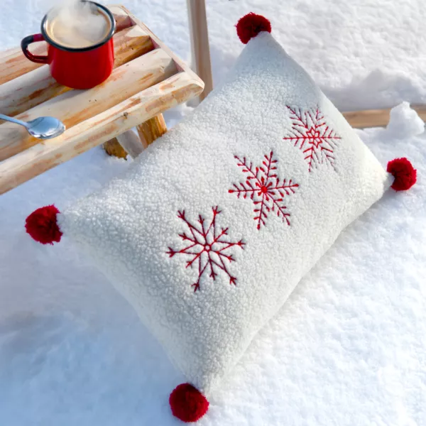 Cuscino rettangolare effetto pelliccia sintetica (30 x 50 cm) Bessey Rosso