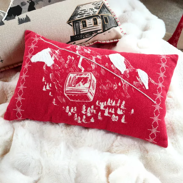 Coussin rectangulaire coton (30 x 50 cm) Villard Rouge