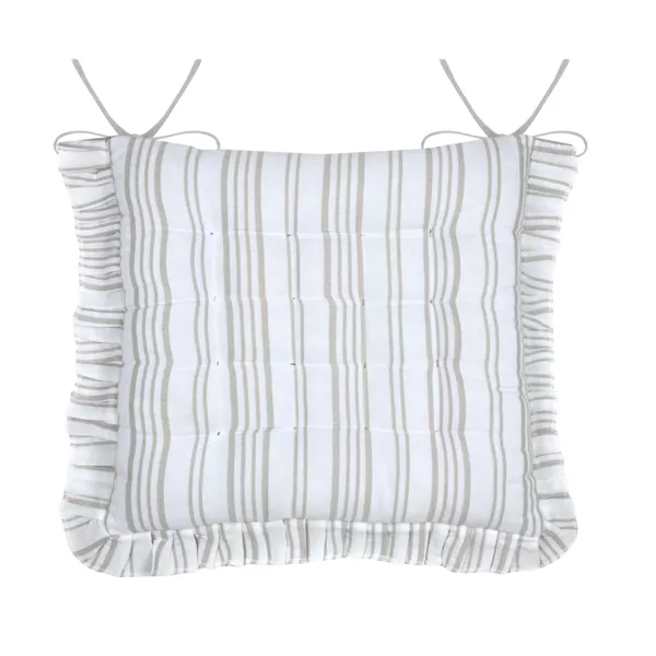 Cuscino per sedia quadrato in cotone (38 x 38 cm) Jos�phine Ecr�