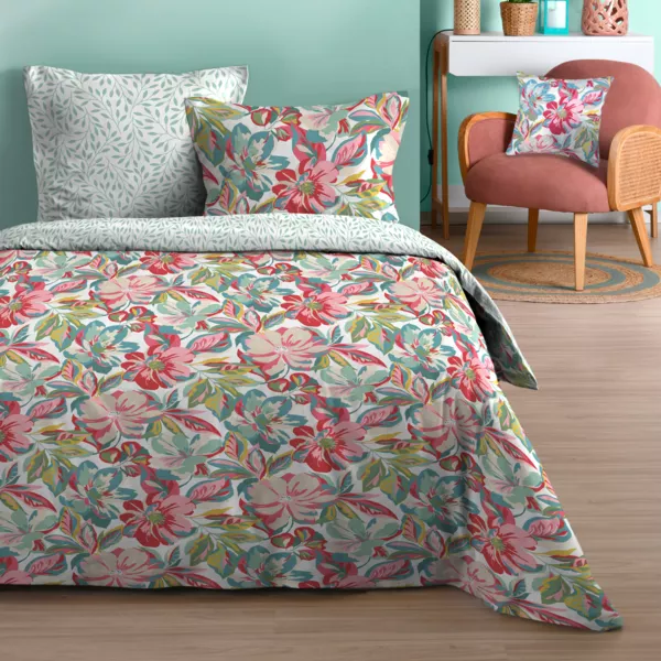 Housse de couette et deux taies d'oreiller en coton (260 x 240 cm) Martina Multicolore