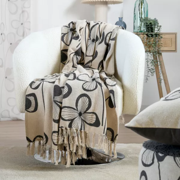 Plaid coton recycl� (125 x 150 cm) Tilda Ecru