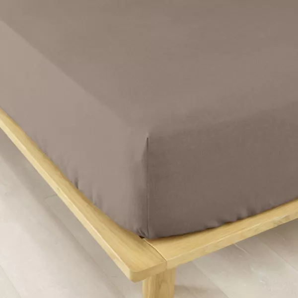 Drap housse flanelle de coton (90 x 200 cm) Nina Ficelle