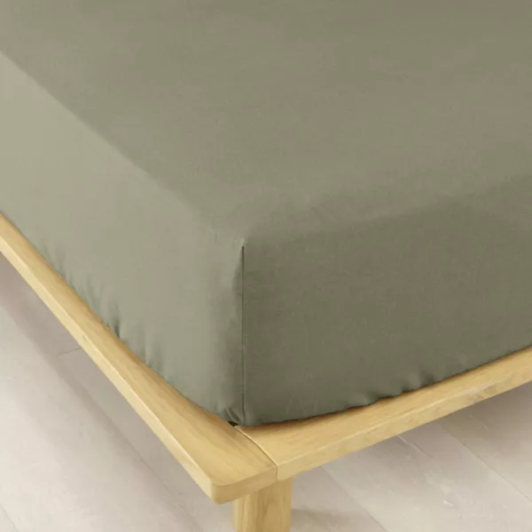 Lenzuolo con angoli flanella di cotone (160 x 200 cm) Nina Verde rosmarino