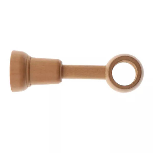 Uitschuifbare gordijnroede houder hout (L140 - 160 / D28 mm) Nils Beige Gelakt