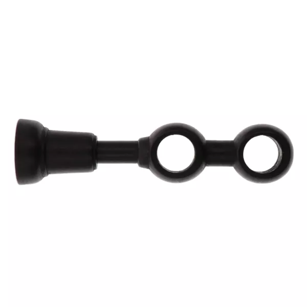 Support tringle double fixe en bois (L21.5 cm/ D28) Nils Noir mat