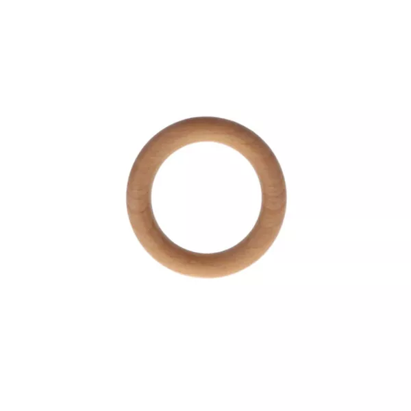 Lot de 10 anneaux bois (D28 mm) Nils Beige Vernis