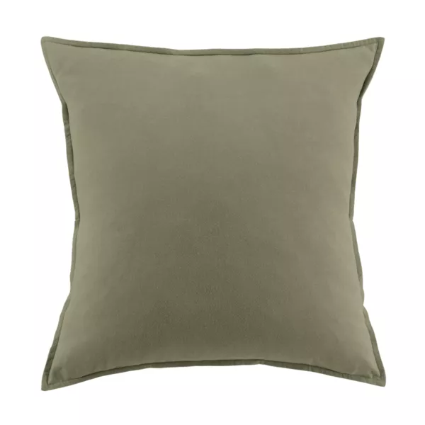 Federa per cuscino quadrata flanella di cotone (63 x 63 cm) Nina Verde rosmarino