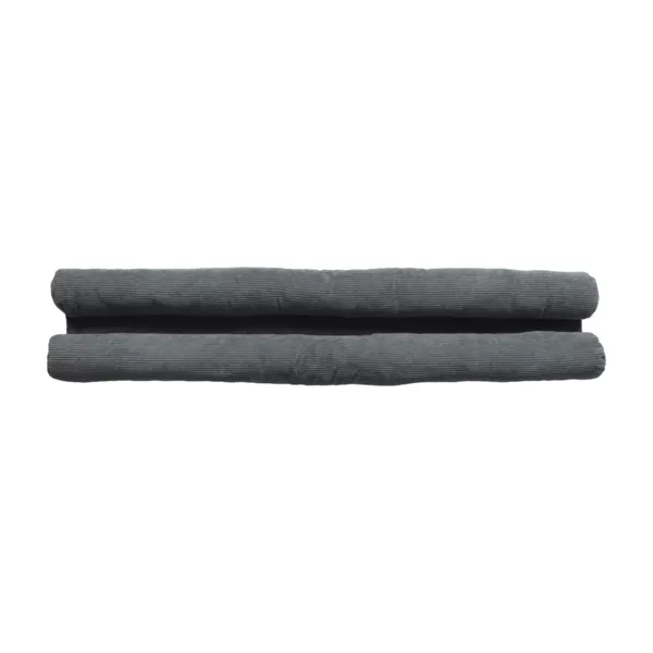 Cojín doble de terciopelo acanalado para la parte inferior de la puerta (80 cm) Ernest Gris granito