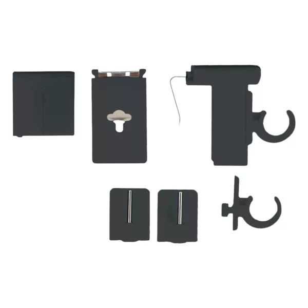 2er Set Vorhangstangenhalter PVC Clip Anthrazitgrau