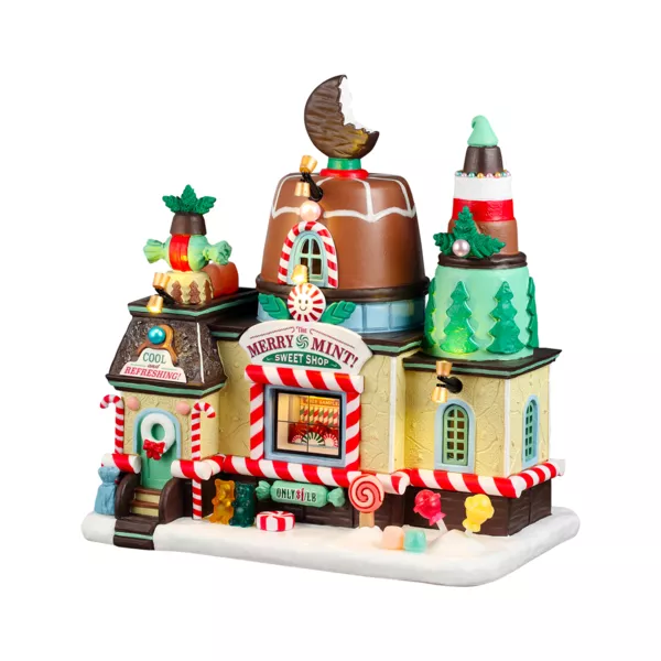 Pueblo de Navidad Lemax luminoso Tienda de caramelos La Alegre Menta