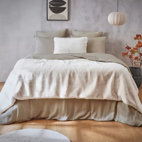�dredon fausse fourrure (90 x 220 cm) Finn Blanc