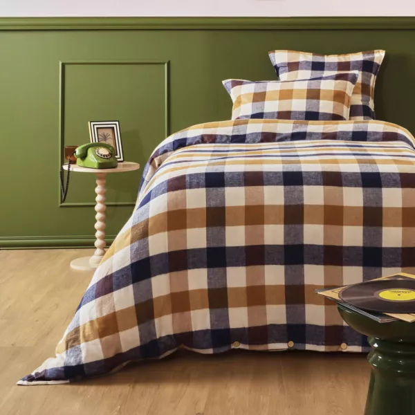 Bettbezug Baumwollflanell (140 x 200 cm) Nina Karomuster Mehrfarbig