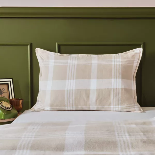Rechteckiger Kissenbezug Baumwollflanell (50 x 70 cm) Nina Karo Beige