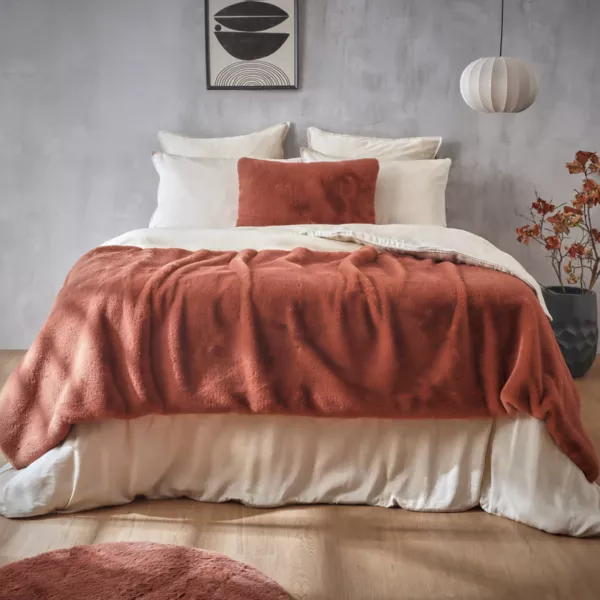 Piumone in finta pelliccia (90 x 220 cm) Finn Terracotta