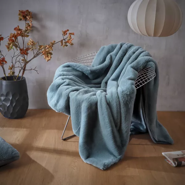 Nepbont plaid (140 x 200 cm) Finn Blauw