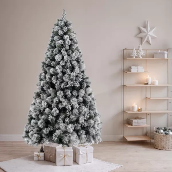 Abeto artificial de Navidad Edmonton Altura 150 cm Verde nevado