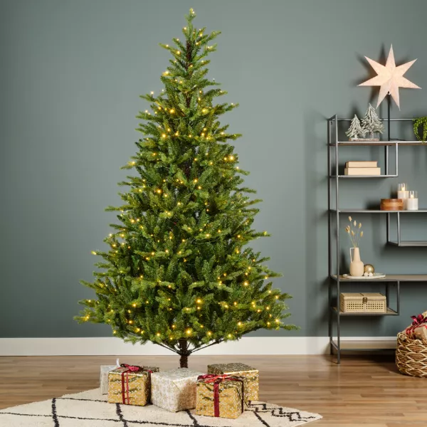 Kunstkerstboom met verlichting (220 LED) H150 cm Allix Groene spar