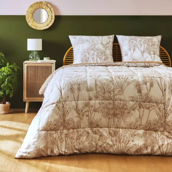 Edred�n estampado y dos fundas de almohada de algod�n (200 x 200 cm) Lara Marr�n