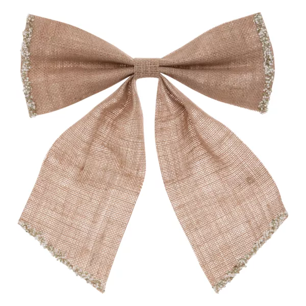 Grand n�ud de No�l en jute (H28 cm) Sublimissime Naturel